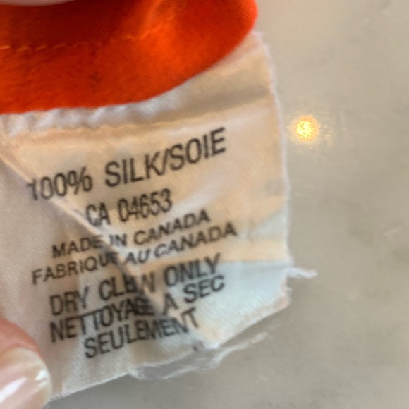 Rouie vintage silk T in orange size S - Picture 8 of 11